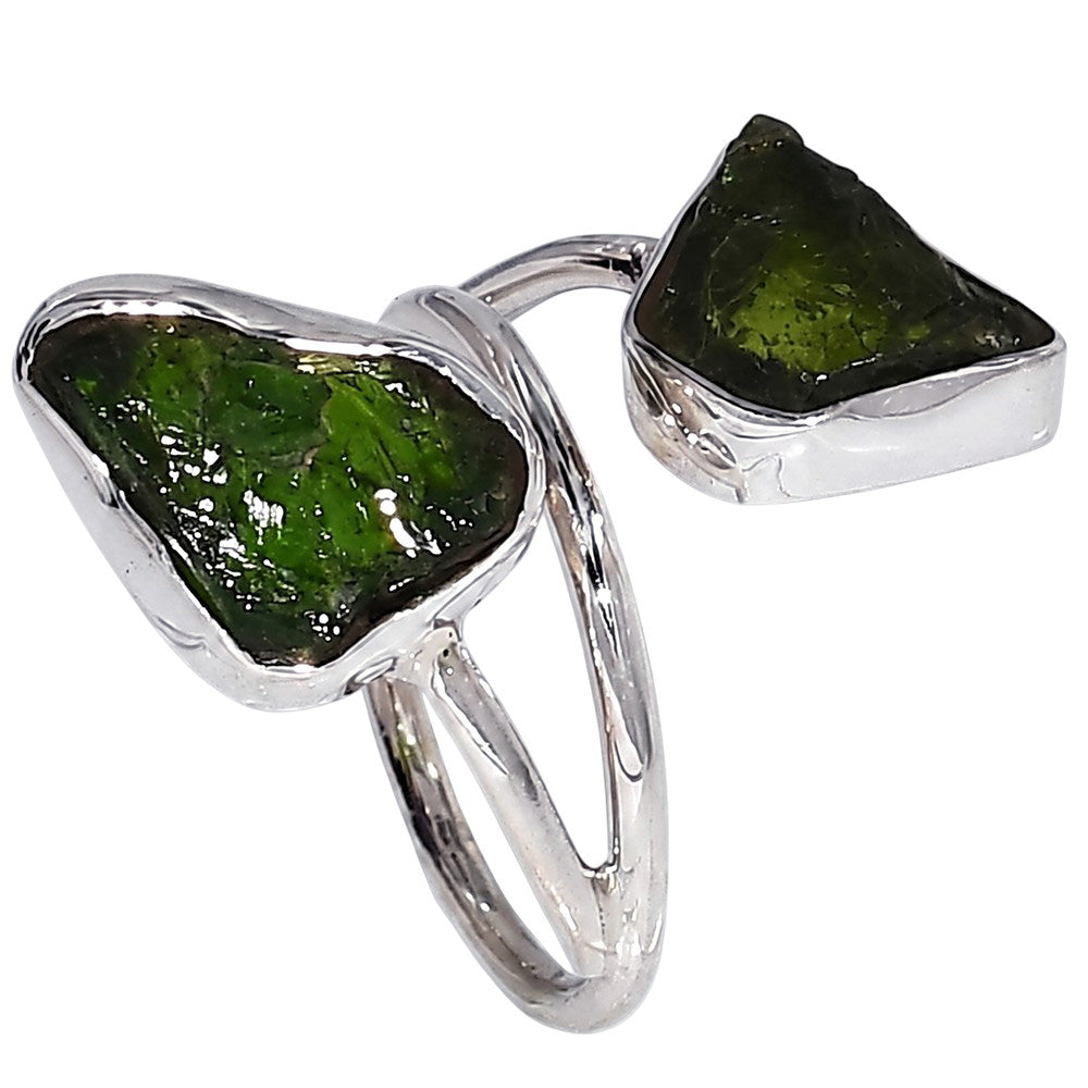 Chrome Diopside Rough 925 Sterling Silver Ring Jewelry Size-12 SR01361