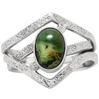 Chrome Chalcedony 925 Sterling Silver Ring Jewelry Size-14 SR01362