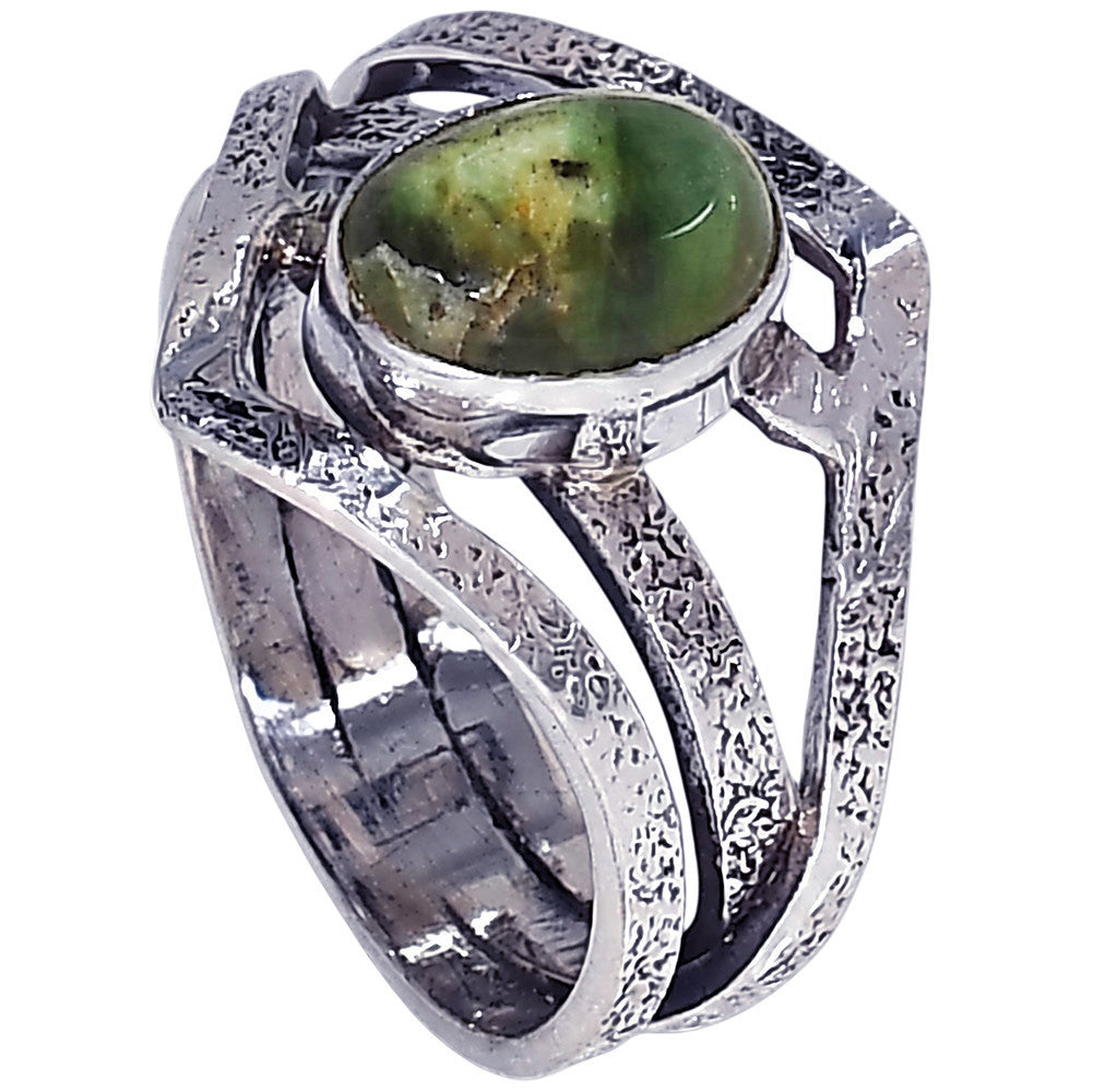 Chrome Chalcedony 925 Sterling Silver Ring Jewelry Size-14 SR01362