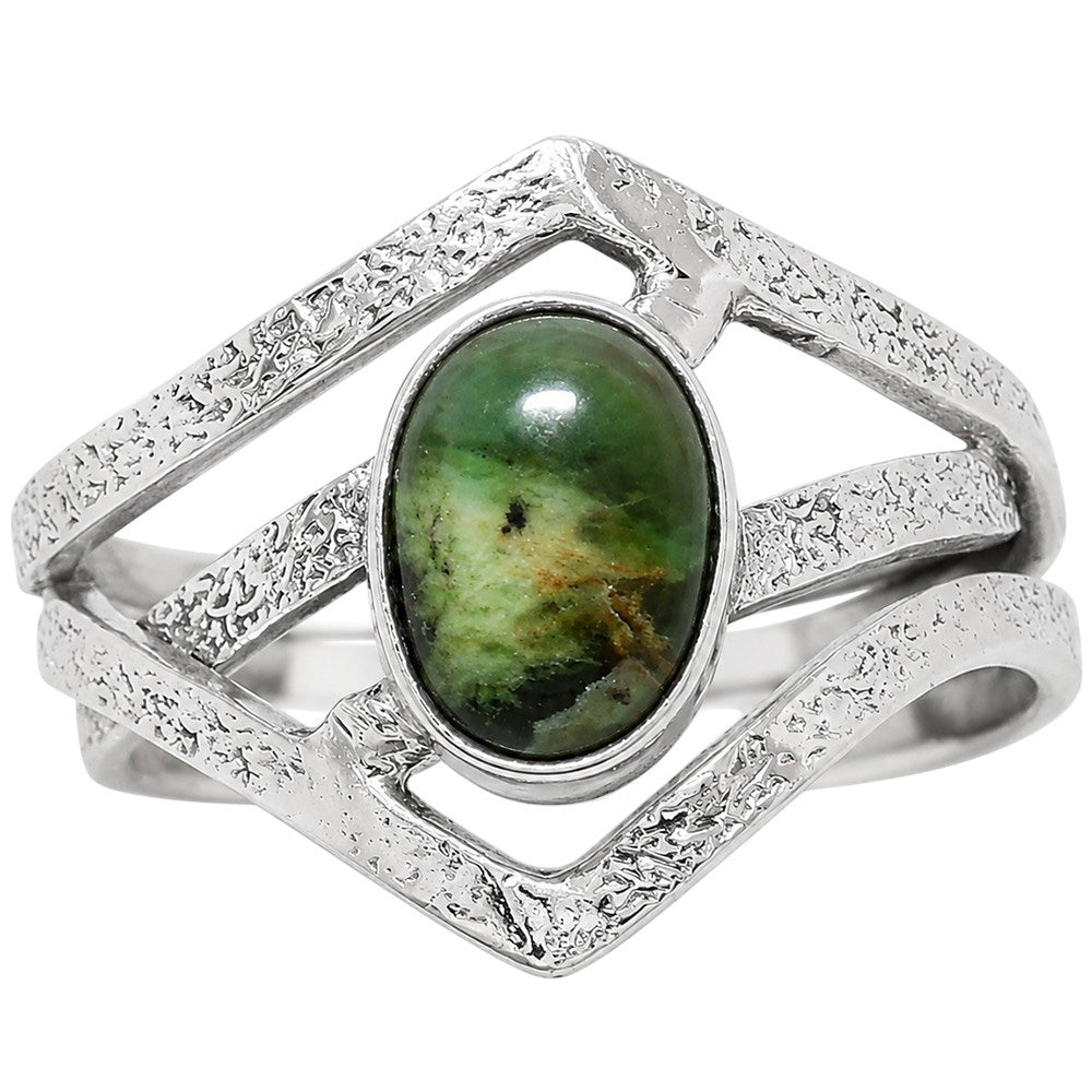 Chrome Chalcedony 925 Sterling Silver Ring Jewelry Size-14 SR01362