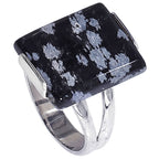 Snow Flake Obsidian 925 Sterling Silver Ring Jewelry Size-14 SR01366