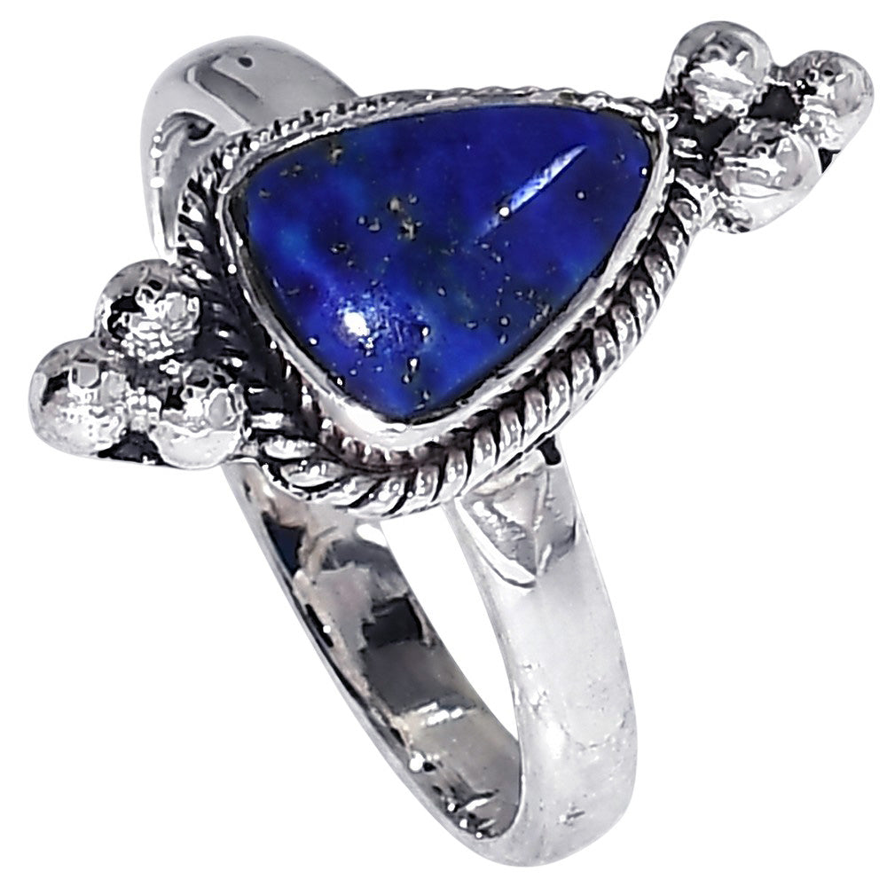 Lapis Lazuli 925 Sterling Silver Ring Jewelry Size-16 SR01369