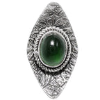 Green Jade 925 Sterling Silver Ring Jewelry Size-13 SR01375