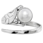 Natural Fresh Water Pearl 925 Sterling Silver Ring Jewelry Size-12 SR01377