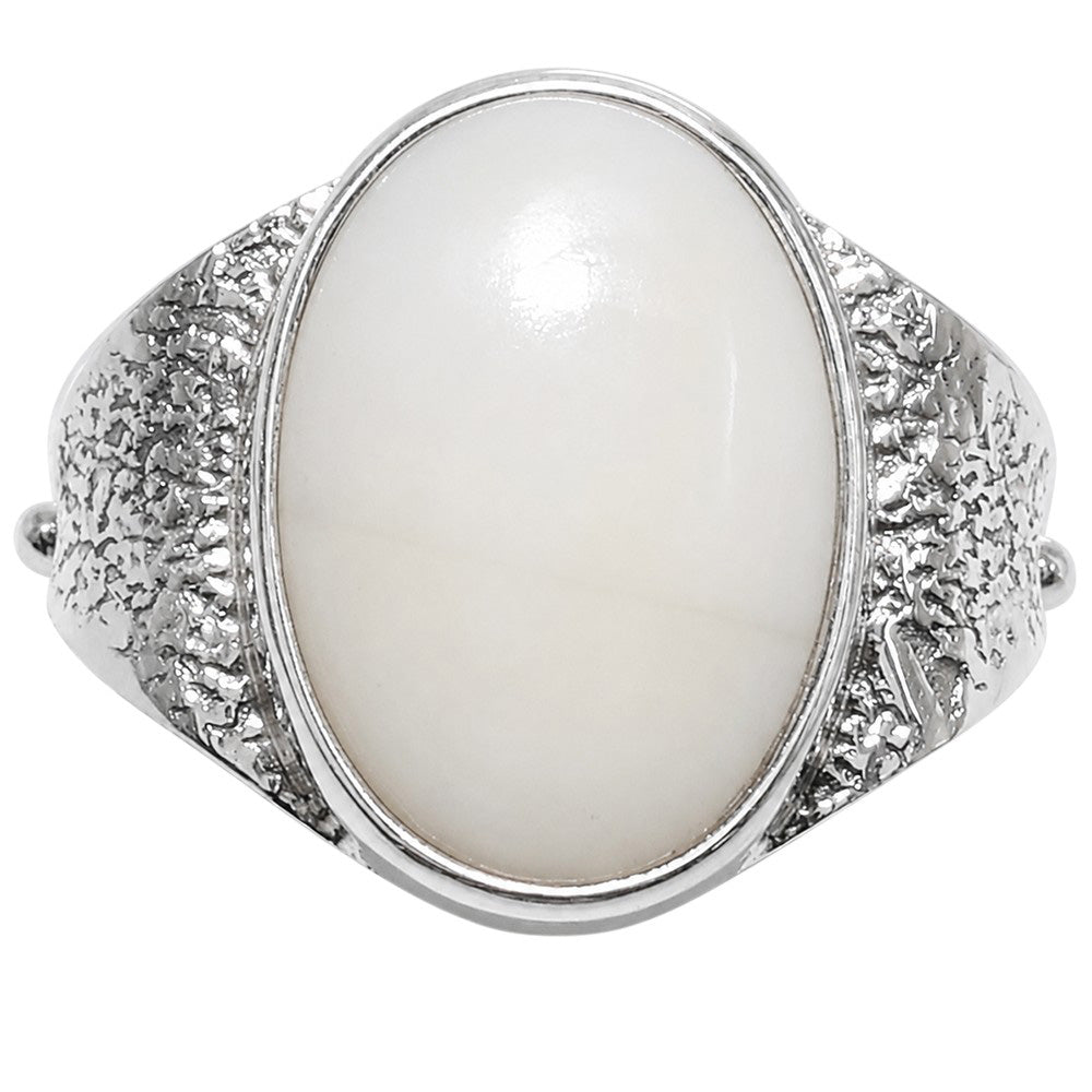 White Opal 925 Sterling Silver Ring Jewelry Size-13 SR01378