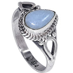 Angelite 925 Sterling Silver Ring Jewelry Size-17 SR01379