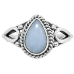 Angelite 925 Sterling Silver Ring Jewelry Size-17 SR01379