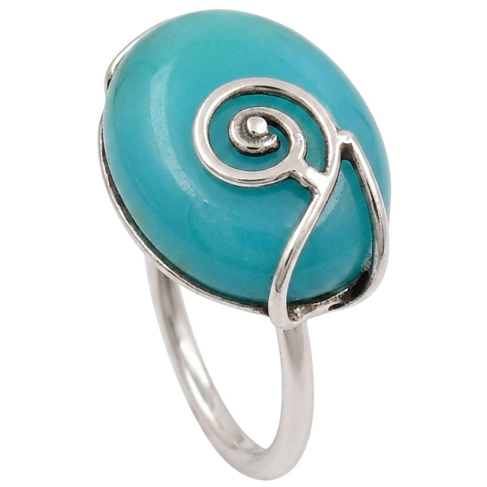 Blue Chalcedony 925 Sterling Silver Ring Jewelry Size-17 SR01382