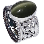 Genuine Cats Eye 925 Sterling Silver Ring Jewelry Size-13 SR01383