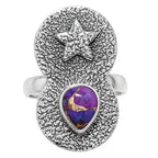 Copper Purple Turquoise 925 Sterling Silver Ring Jewelry Size-14 SR01385