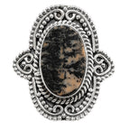 Russian Honey Dendrite Opal 925 Sterling Silver Ring Jewelry Size-16 SR01387