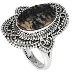 Russian Honey Dendrite Opal 925 Sterling Silver Ring Jewelry Size-16 SR01387