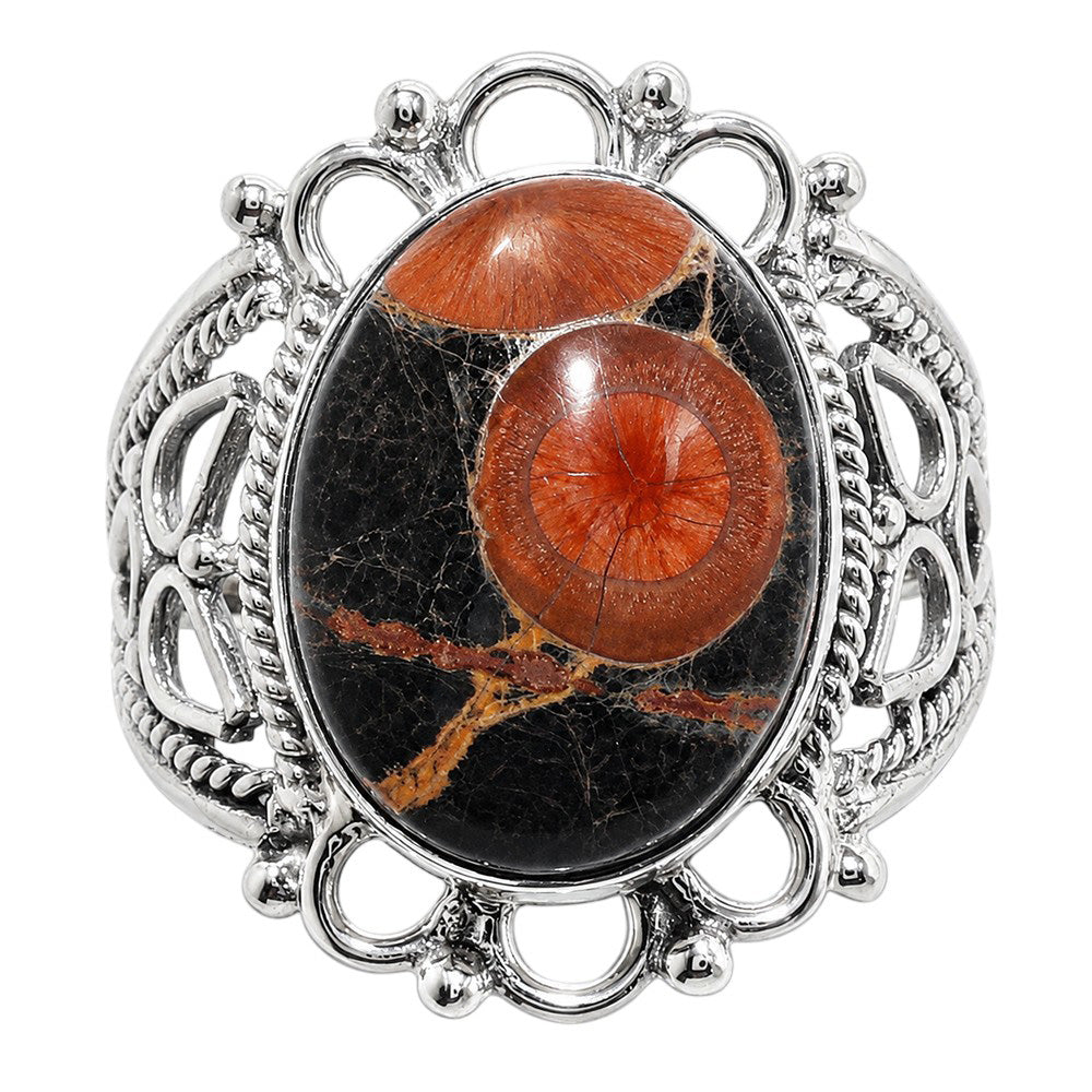 Peanut Obsidian 925 Sterling Silver Ring Jewelry Size-21 SR01388