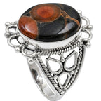 Peanut Obsidian 925 Sterling Silver Ring Jewelry Size-21 SR01388