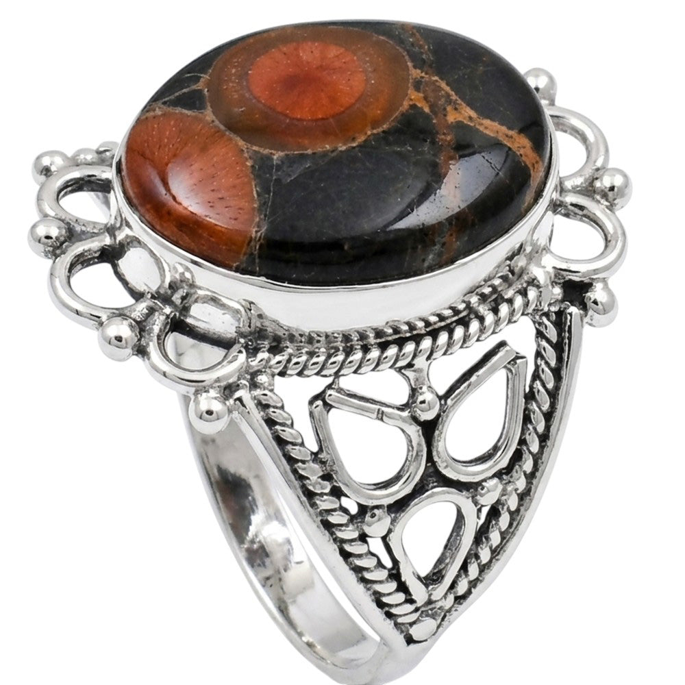 Peanut Obsidian 925 Sterling Silver Ring Jewelry Size-21 SR01388