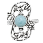Aquamarine 925 Sterling Silver Ring Jewelry Size-20 SR01389