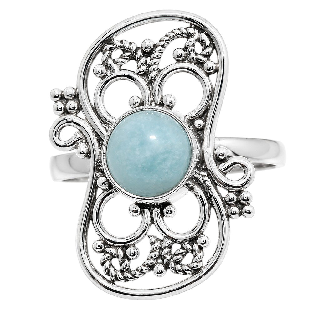 Aquamarine 925 Sterling Silver Ring Jewelry Size-20 SR01389