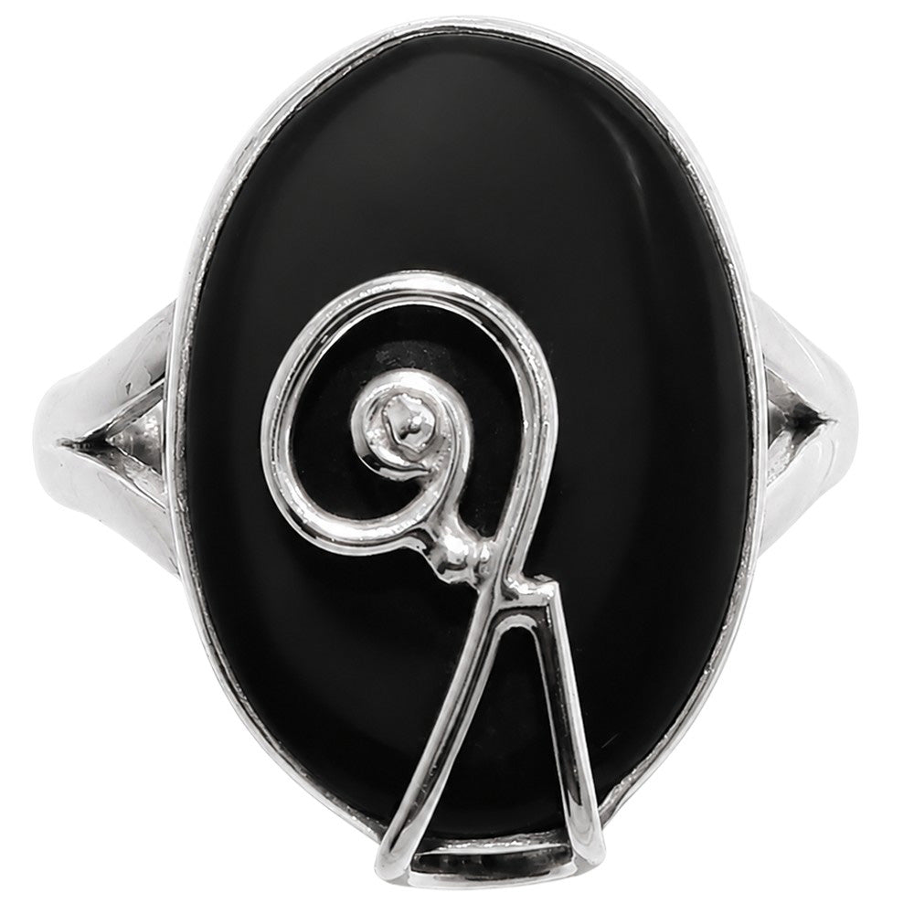 Black Onyx 925 Sterling Silver Ring Jewelry Size-13 SR01390
