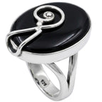 Black Onyx 925 Sterling Silver Ring Jewelry Size-13 SR01390