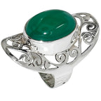 Green Onyx 925 Sterling Silver Ring Jewelry Size-17 SR01392