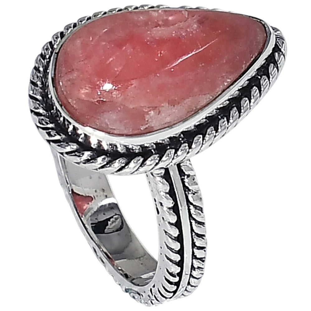 Rhodochrosite Argentina 925 Sterling Silver Ring Jewelry Size-16 SR01394