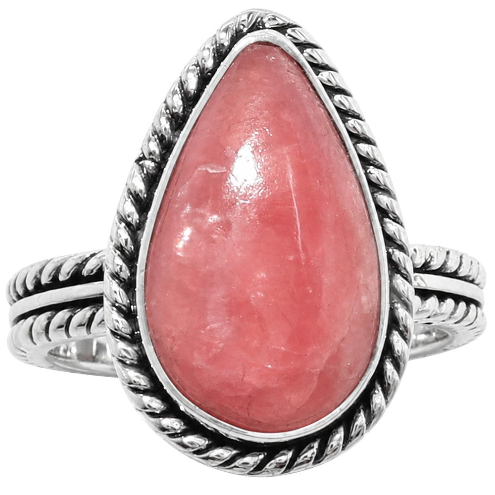 Rhodochrosite Argentina 925 Sterling Silver Ring Jewelry Size-16 SR01394