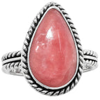 Rhodochrosite Argentina 925 Sterling Silver Ring Jewelry Size-16 SR01394