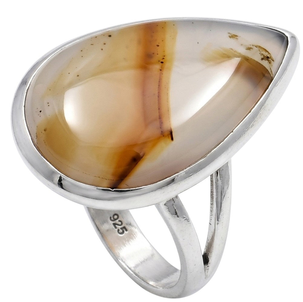 Montana Agate 925 Sterling Silver Ring Jewelry Size-18 SR01395
