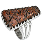 Dinosaur Bone 925 Sterling Silver Ring Jewelry Size-17 SR01396