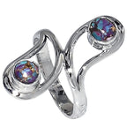 Kingman Purple Dahlia Turquoise 925 Sterling Silver Ring Jewelry Size-14 SR01397