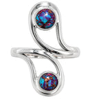 Kingman Purple Dahlia Turquoise 925 Sterling Silver Ring Jewelry Size-14 SR01397