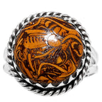 Coquina Fossil Jasper 925 Sterling Silver Ring Jewelry Size-14 SR01400