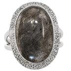 Blue Labradorite 925 Sterling Silver Ring Jewelry Size-20 SR01403