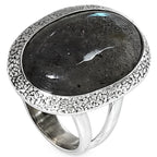 Blue Labradorite 925 Sterling Silver Ring Jewelry Size-20 SR01403