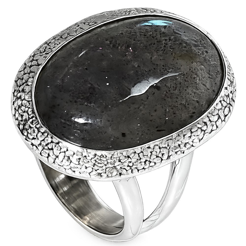 Blue Labradorite 925 Sterling Silver Ring Jewelry Size-20 SR01403