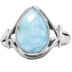 Larimar (Dominican Republic) 925 Sterling Silver Ring Jewelry Size-16 SR01407