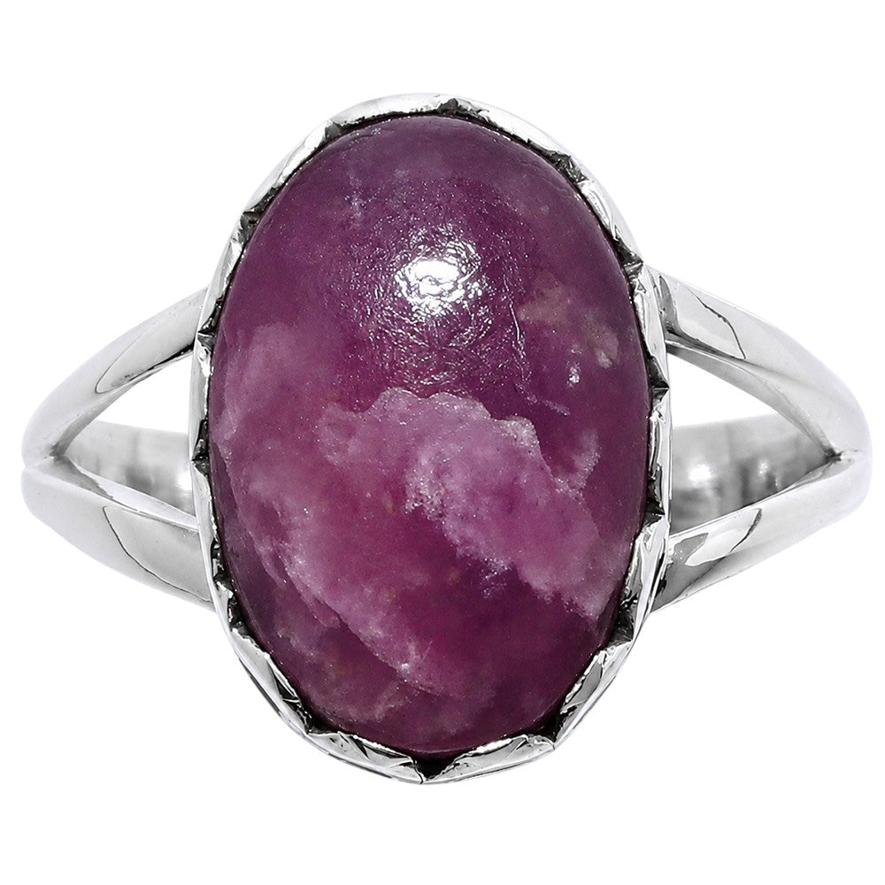 Lepidolite 925 Sterling Silver Ring Jewelry Size-20 SR01409