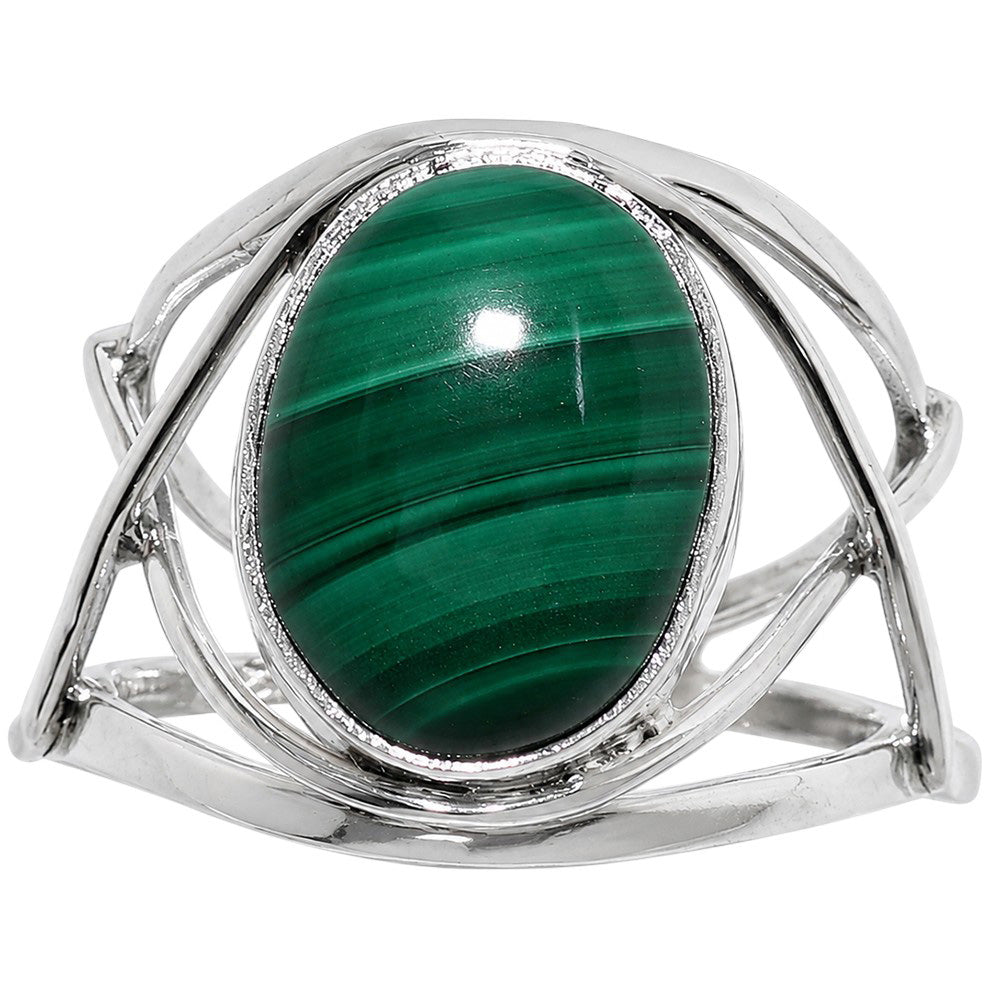 Malachite Eye 925 Sterling Silver Ring Jewelry Size-14 SR01410