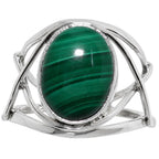 Malachite Eye 925 Sterling Silver Ring Jewelry Size-14 SR01410