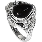 Tektite Cab 925 Sterling Silver Ring Jewelry Size-16 SR01411