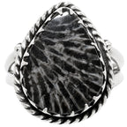 Stingray Coral 925 Sterling Silver Ring Jewelry Size-16 SR01417