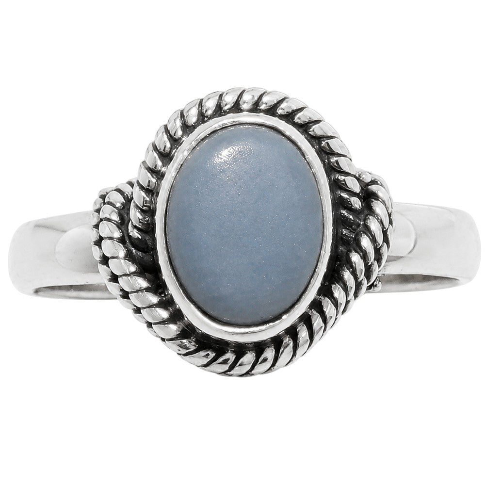 Angelite 925 Sterling Silver Ring Jewelry Size-13 SR01418