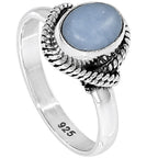 Angelite 925 Sterling Silver Ring Jewelry Size-13 SR01418