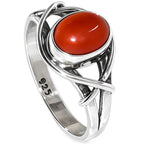 Carnelian 925 Sterling Silver Ring Jewelry Size-18 SR01419