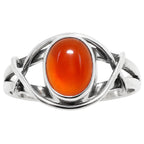 Carnelian 925 Sterling Silver Ring Jewelry Size-18 SR01419
