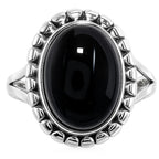 Black Onyx 925 Sterling Silver Ring Jewelry Size-18 SR01423