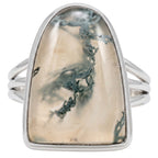 Horse Canyon Moss Agate 925 Sterling Silver Ring Jewelry Size-18 SR01424