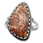 Laguna Lace Agate 925 Sterling Silver Ring Jewelry Size-20 SR01425