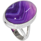 Purple Botswana Agate 925 Sterling Silver Ring Jewelry Size-12 SR01427