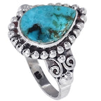 Natural Turquoise Morenci Mine 925 Sterling Silver Ring Jewelry Size-17 SR01428